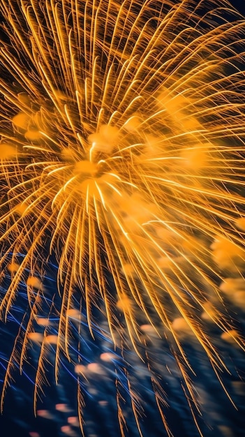 Mooie vuurwerk show met stadsbeeld's nachts voor de viering van het nieuwe jaar vuurwerk show