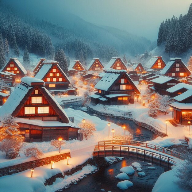 Mooie winter in Shirakawago Japan