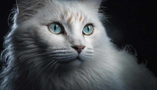 Mooie witte kat met blauwe ogen Ai gegenereerde kunst