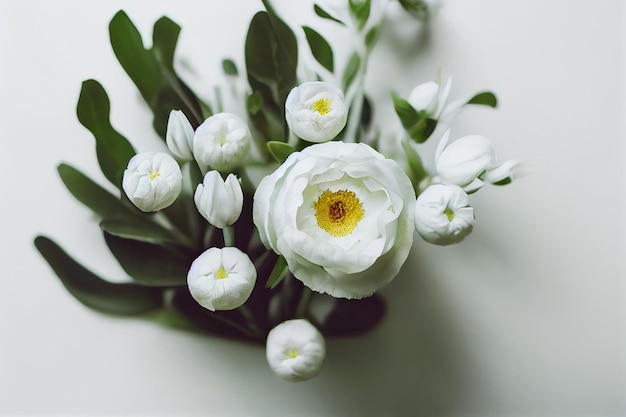 Mooie zachte witte close-up bloemen achtergrond