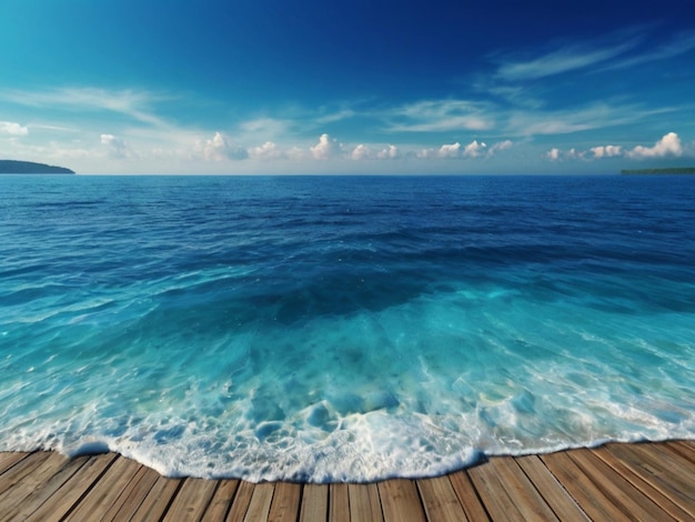 Mooie zee en blauwe lucht achtergrond