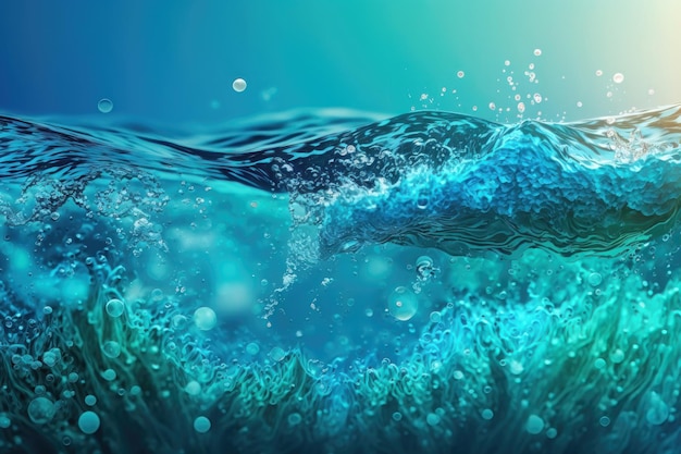 Mooie zomerbanner met afbeelding van water in de natuur AI-generatie