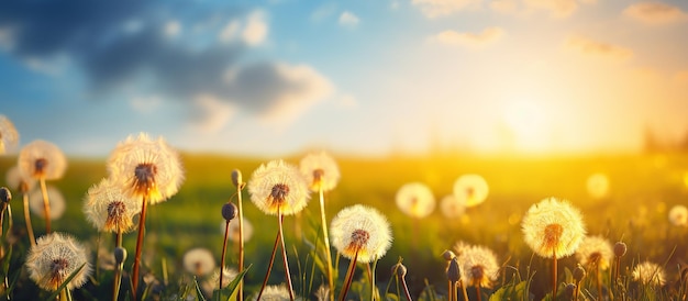 Mooie zomerse natuurlijke achtergrond met gele paardebloemen