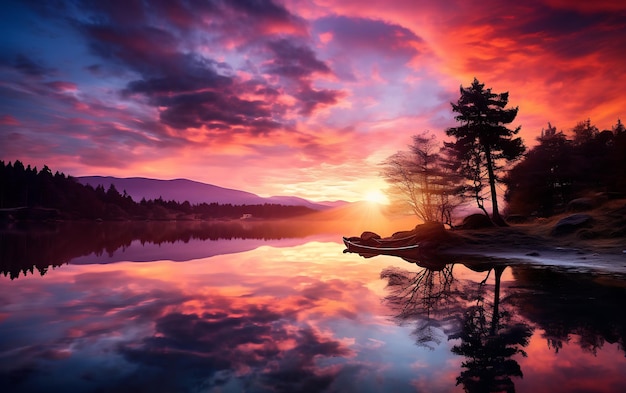 Mooie zonsondergang natuur verschillende kleuren