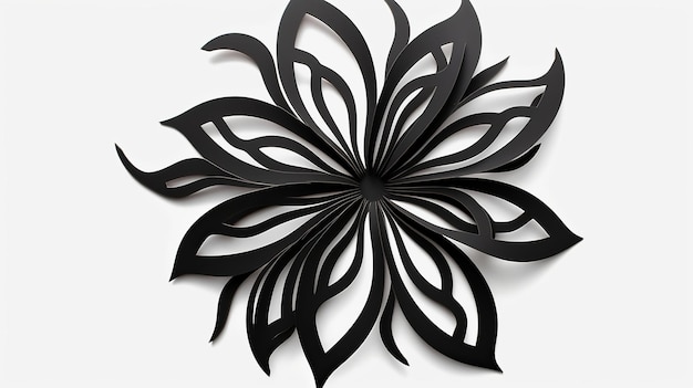 Foto mooie zwarte bloem vormige design patroon witte achtergrond generatieve ai