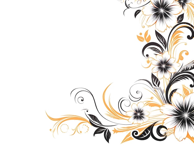 Mooie zwarte bloemen decoratieve vector 1