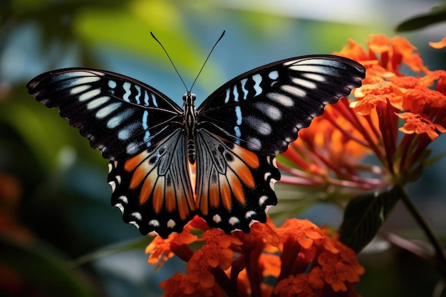 Mooie zwarte vlindermonarch