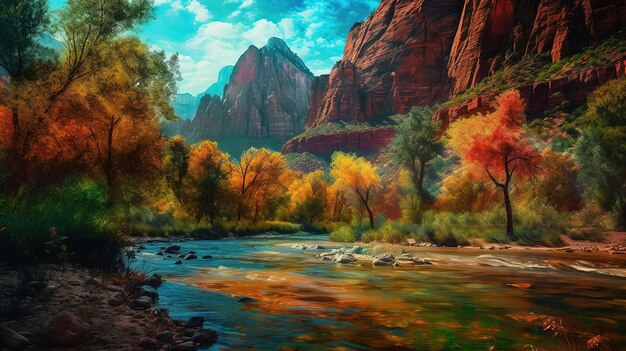 Mooiste plek in Zion National Park Generatieve Ai