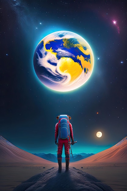 on the moon background