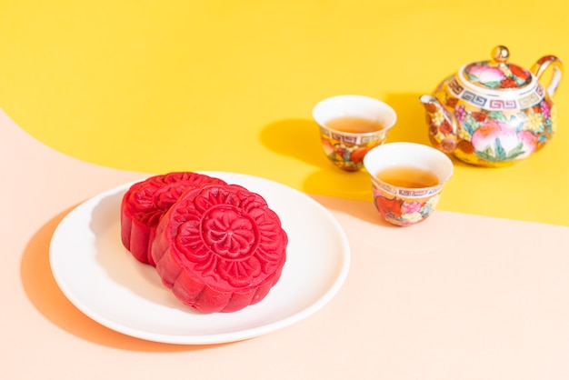 moon cake red velvet flavour for Mid-Autumn Festival