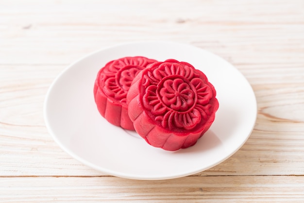 moon cake red velvet flavour for Mid-Autumn Festival