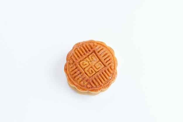 Moon cake, traditional chinese snack popular during the mid-autumn festival. space for text