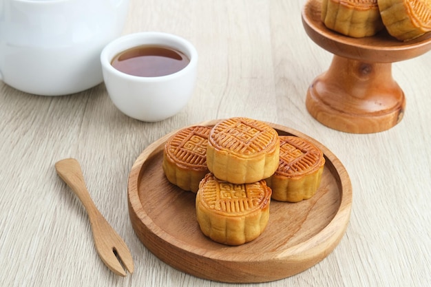 Moon Cake, traditional Chinese snack popular during the mid-autumn festival.