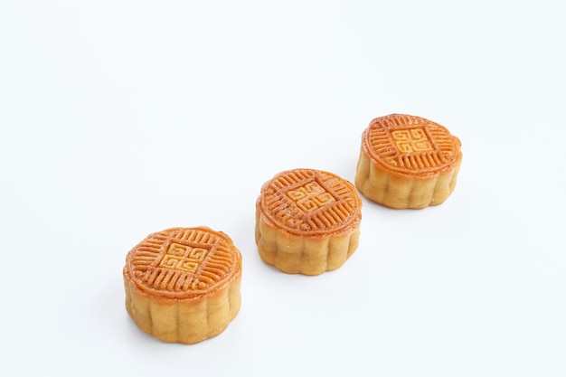 Moon Cake, traditionele Chinese snack populair tijdens het mid-herfstfestival. Ruimte voor tekst