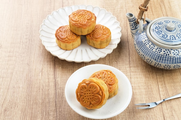 Moon Cake, traditionele Chinese snack populair tijdens het mid-herfstfestival.