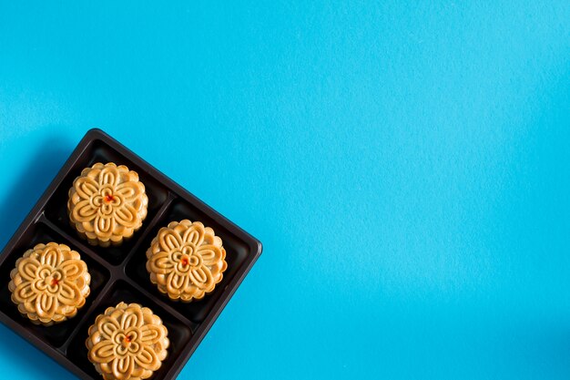 Moon cake on white background