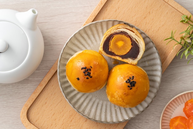 Moon cake yolk pastry for MidAutumn Festival holiday