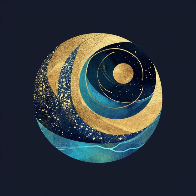 Moon circle sticker template