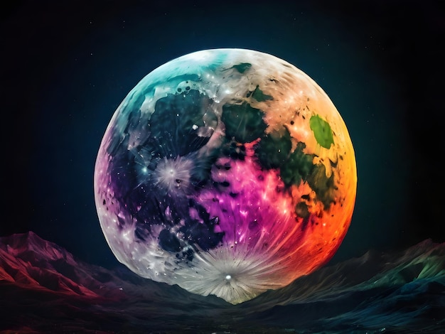 Photo moon in the color free download