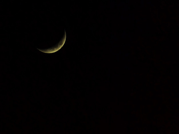 Moon crescent at night