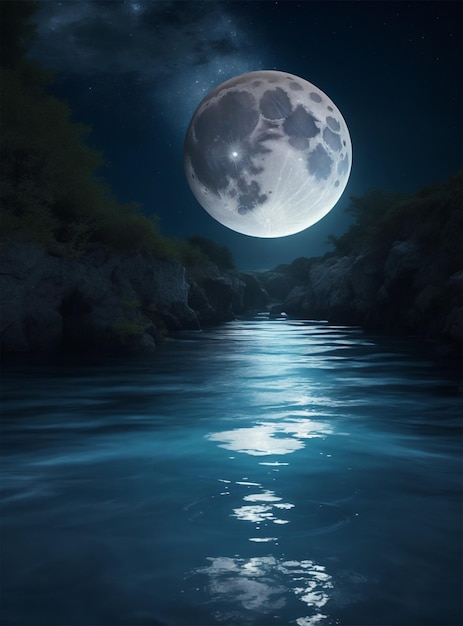 Moon Dropp in water