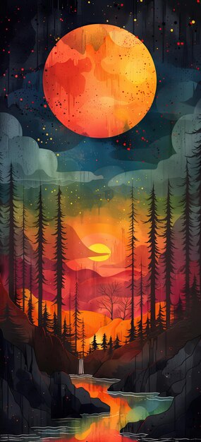 the moon and the forest by person