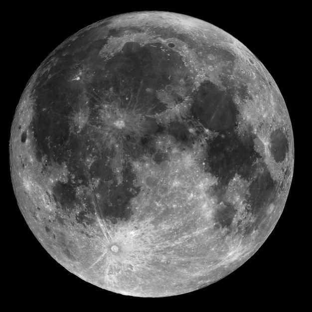 Foto la luna brilla su uno sfondo nero