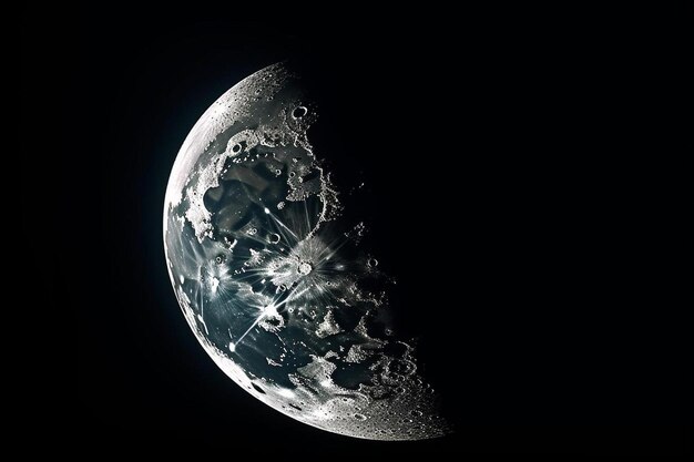 Photo a moon is shown in a dark night sky