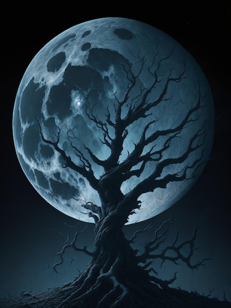 The moon is a tree that has been cut down