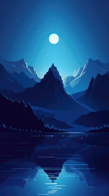 The moon over the mountains