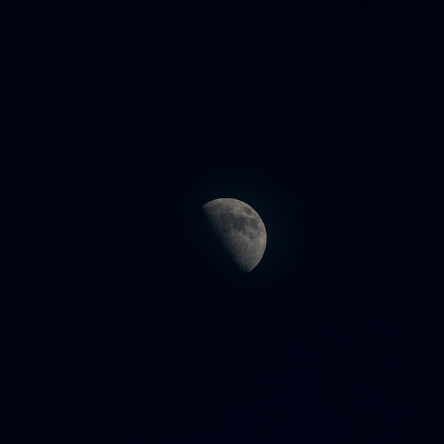 The moon on night sky