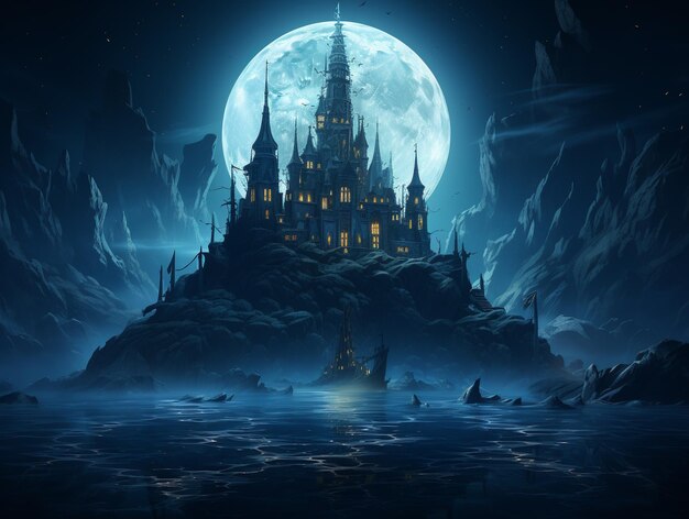 the moon palace HD 8K wallpaper Stock Photographic Image