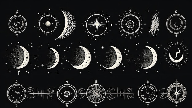 moon phases mysterious moonlight activity stages hand