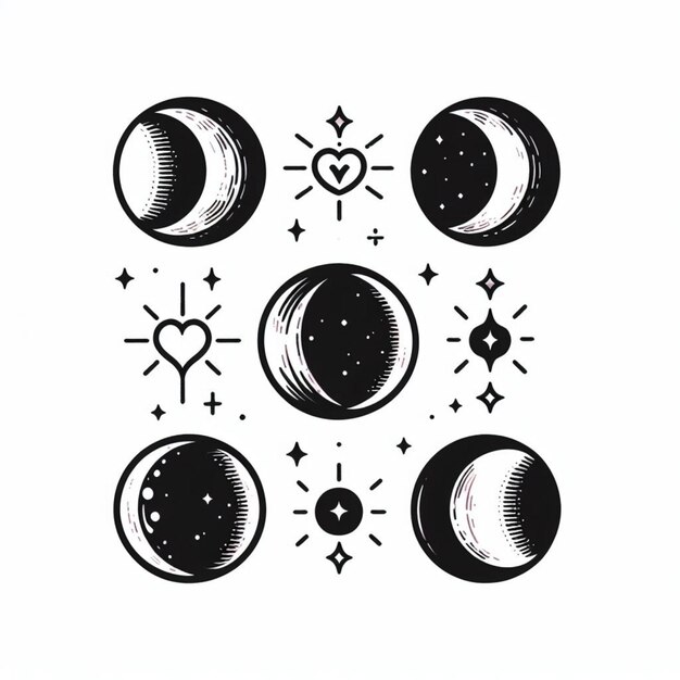 Photo moon phases tattoo design