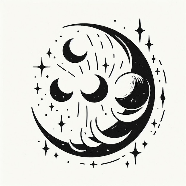 Photo moon phases tattoo design