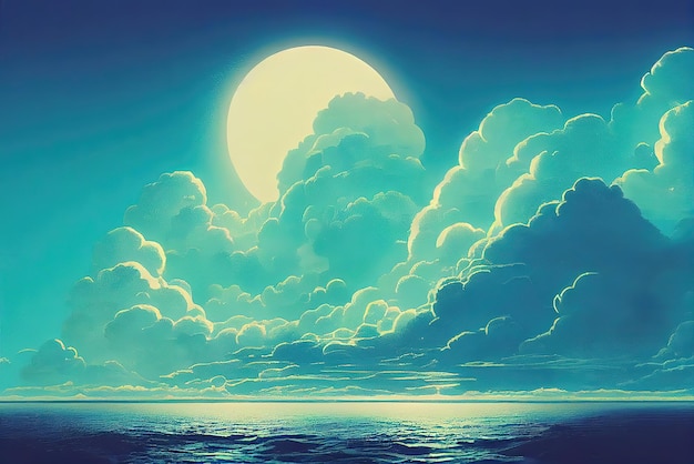 The moon and the sea wallpapers