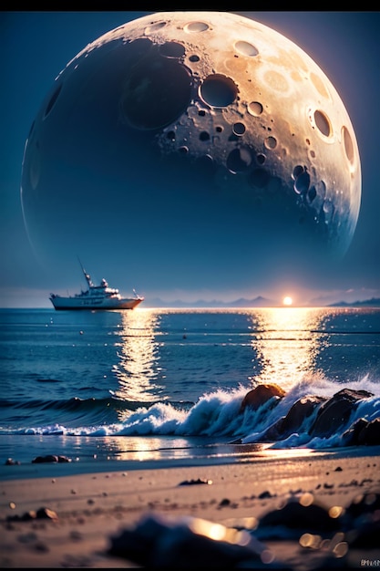 The moon and the sea