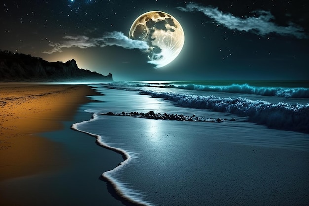 moon over the sea