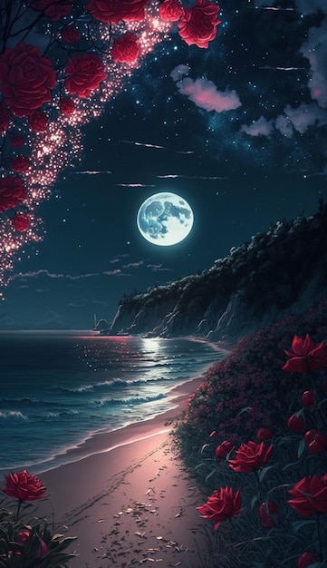 The moon and the sea