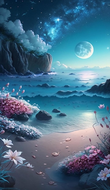 The moon and the sea
