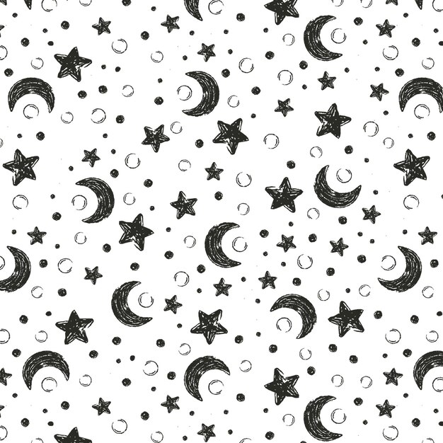 Moon Seamless Pattern Maan Seamless Patron achtergrond Maan Seemless Pattern illustratie