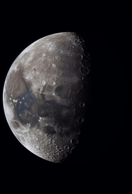 Moon in sky at night background out of the earth