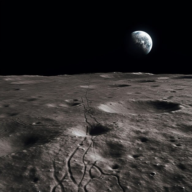 Foto luna nel cielo di notte sullo sfondo fuori dalla terra