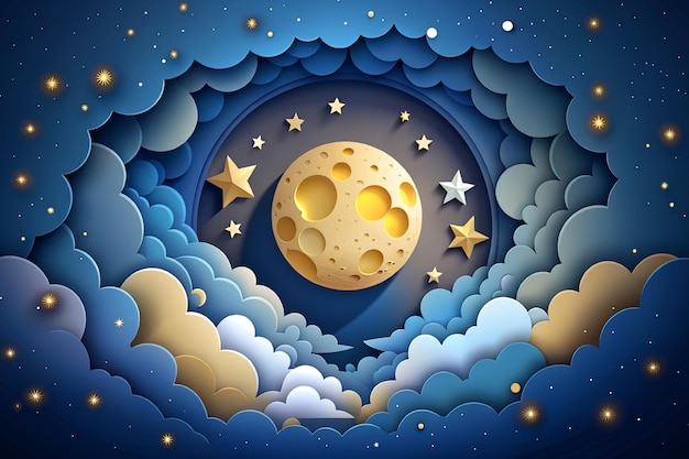 Moon sky papierkunst