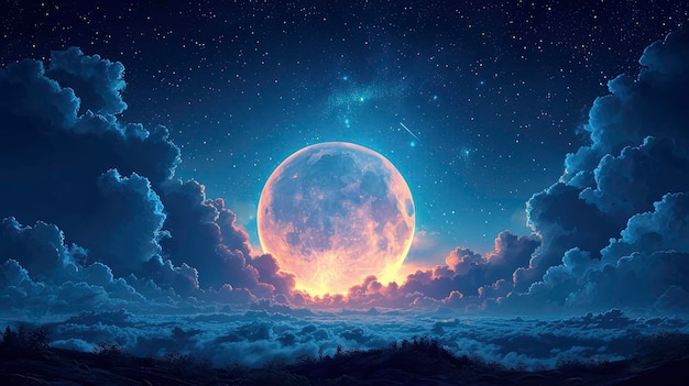 Moon Sky Photo Background Background Banner HD