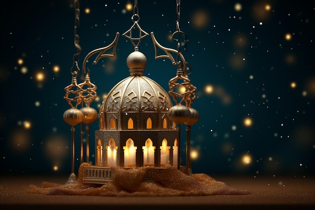 Moon and stars of ramadan kareem