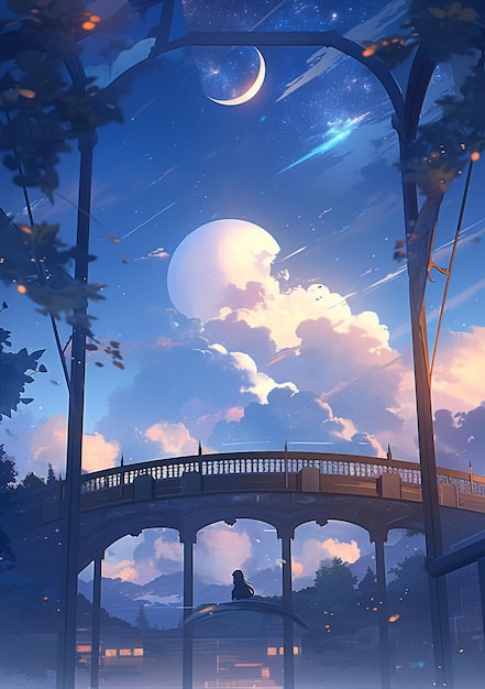 The moon and the stars wallpaper