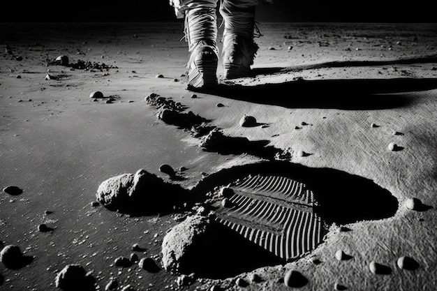 On the moon step This images components were provided by NASA