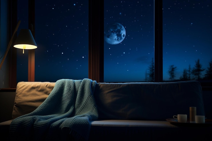 Photo 月の窓を通って 孤独な夜