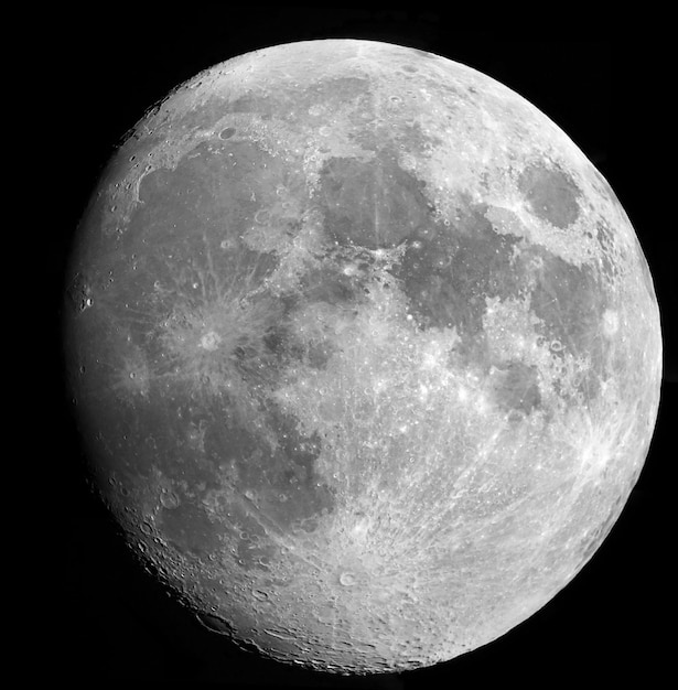 Moon with telescope night sky